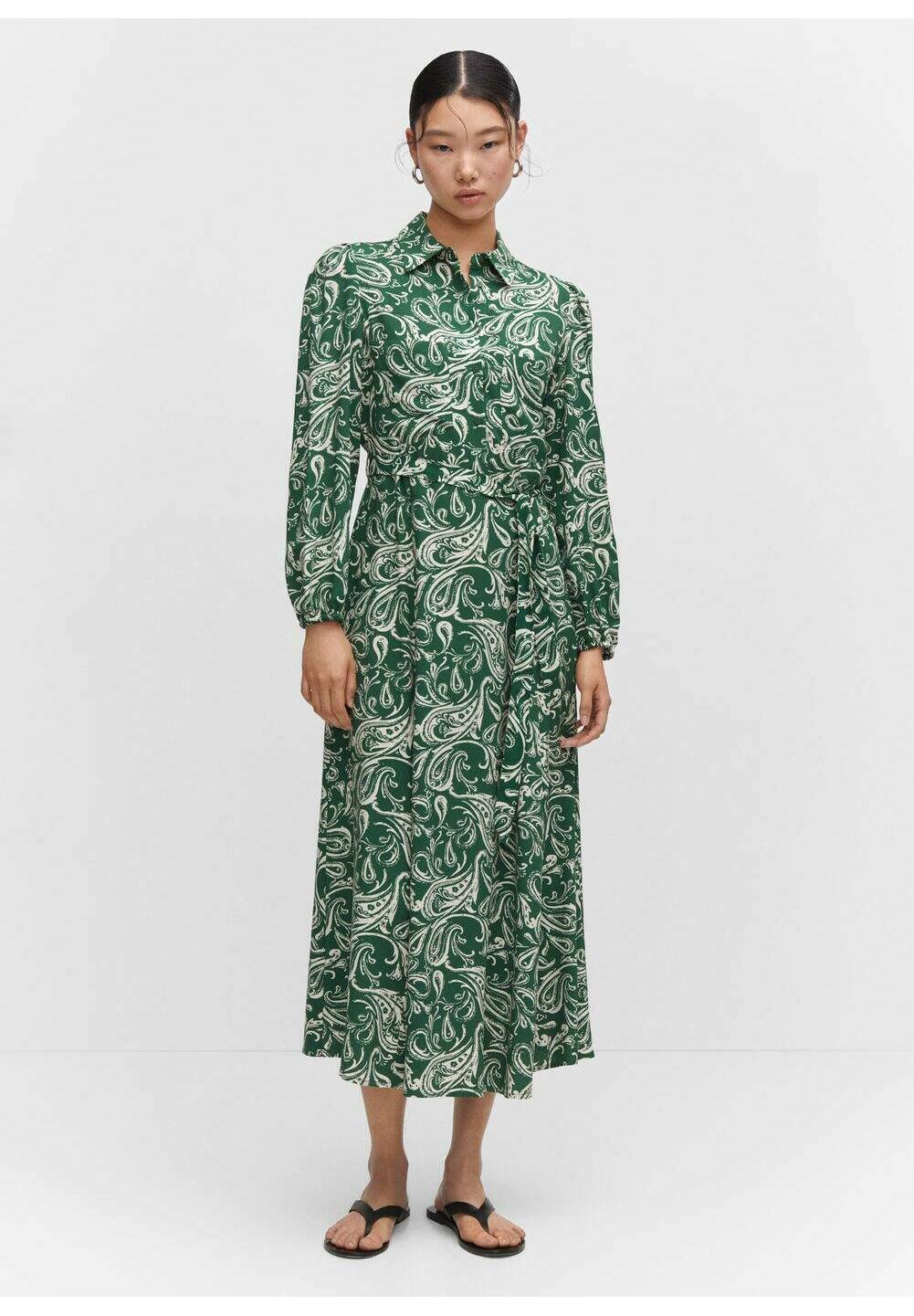 Mango APPLE5 - Shirt dress - green - Zalando 