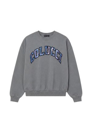 Colucci, LOGO CREWNECK COLLEGE - Felpa - dark grey aop pink blue