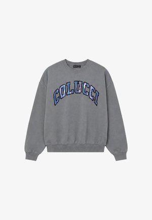 Colucci, LOGO CREWNECK COLLEGE - Felpa - dark grey aop pink blue