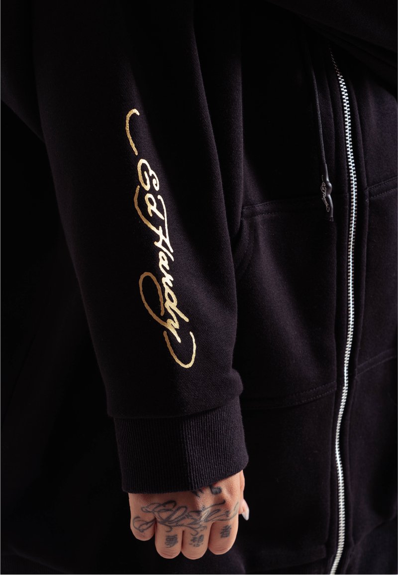 Ed Hardy BIG ROAR OVERSIZE ZIP HOODY - Zip-up sweatshirt - black -  Zalando.de