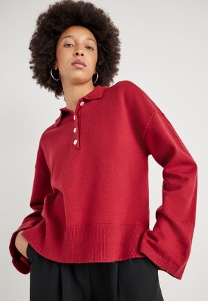 COLLAR SWEATER - Strikkegenser - rhubarb