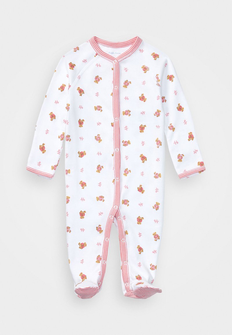 Polo Ralph Lauren POLO BEAR COTTON FOOTED COVERALL - Sleep suit - white/pink