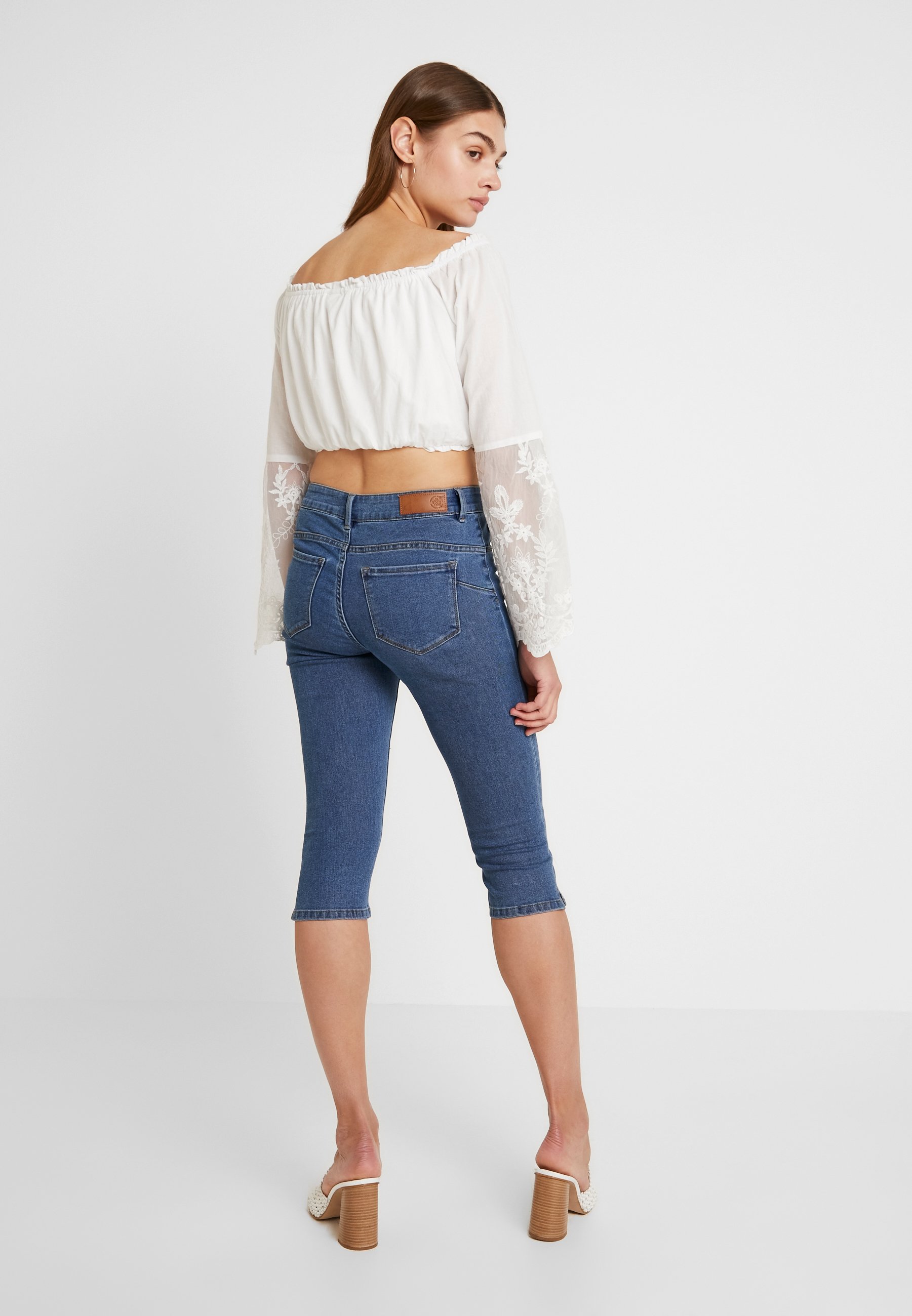 blue denim cycling shorts