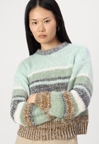 ONLY ONLALYSSA LIFE O NECK  - Vesta - magnet/aqua gray/cloud dancer/hedge green