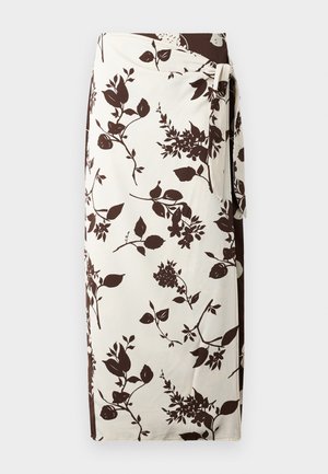 Abercrombie & Fitch, WRAP MAXI SKIRT - Μάξι φούστα - off white/brown