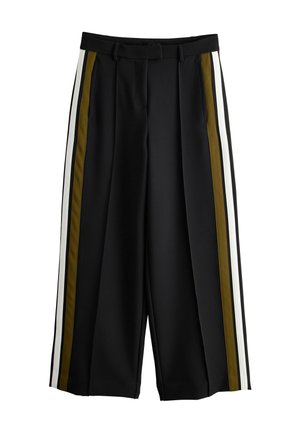 Next, PETITE FIT - SIDE STRIPE TAILORED WIDE LEG TROUSERS - Trousers - black