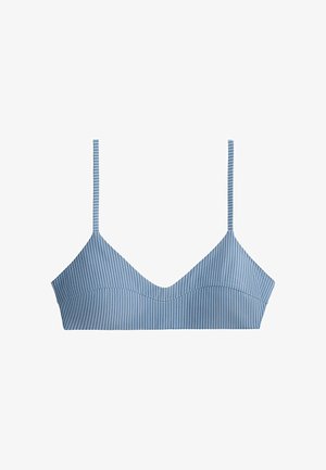 OYSHO, STRIPED BIKINI TOP - Bikinitop - light blue