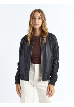 BLOUSON - Leren jas - black