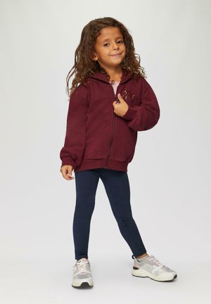 s.Oliver MIT ARTWORK AM RÜCKEN - Sweatjacke - bordeaux