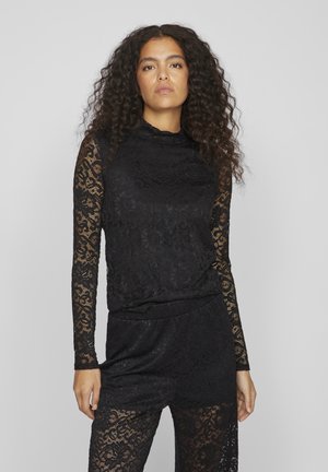 VIDIDA  - Tops ar garām piedurknēm - black
