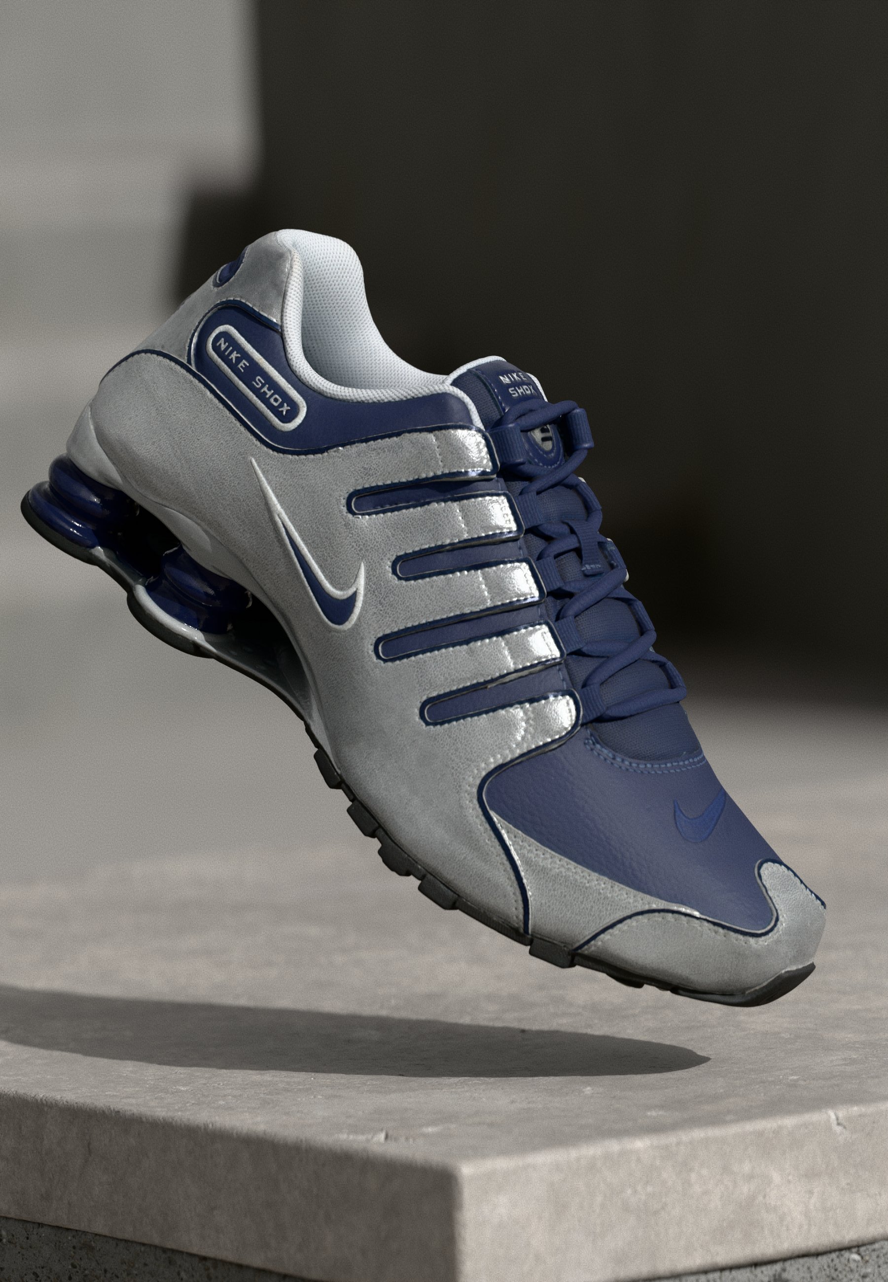 NIKE SHOX ネイビー/シルバー Nike Sportswear SHOX NZ - Sneakers low - midnight navy/black