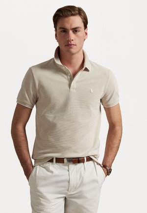 CUSTOM SLIM FIT STRETCH OXFORD MESH POLO - Poloskjorter - classic khaki/white