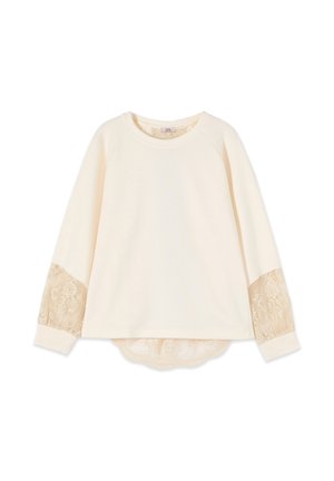 Oltre, FELPA CON INSERTI SEE-THROUGH - Sweatshirt - bianco