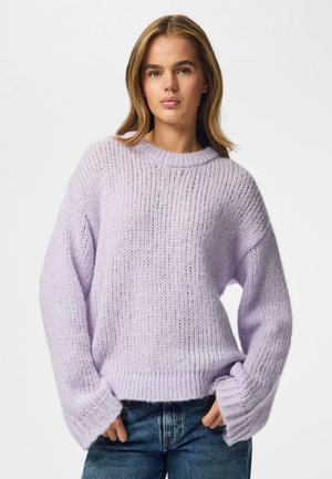 Pieces, PCDORTHEA LS CHUNKY KNIT NOOS BC - Striktrøje - pastel lilac melange