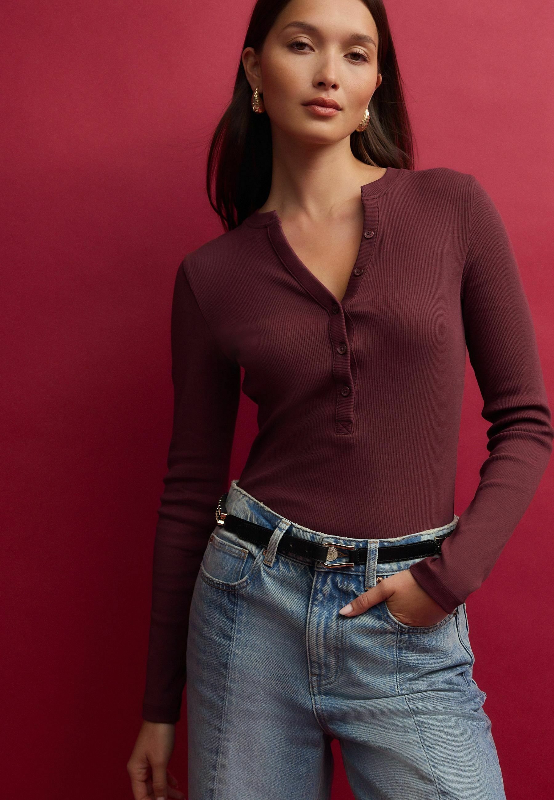 Next BUTTON DETAIL HENLEY - REGULAR FIT - Long sleeved top