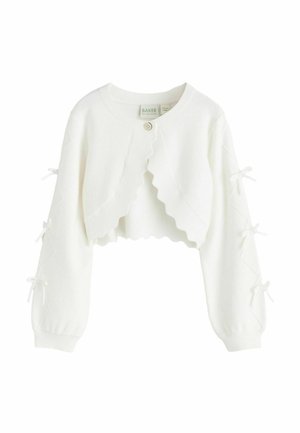 REGULAR FIT - BOW SLEEVE SCALLOP EDGE - Kardiganas - white
