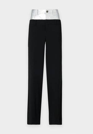 Cinq à Sept METALLIC DIONNE PANT - Stoffhose - black/silver