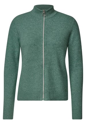 Cecil, CARDIGAN WITH STAND-UP COLLAR AND ZIP - Gilet - jewel green melange