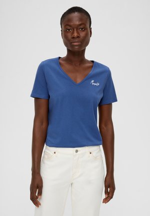 MIT STICK-DETAIL - T-Shirt print - dunkelblau