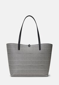 Lauren Ralph Lauren FAUX LEATHER LARGE REVERSIBLE TOTE BAG - Pirkinių krepšys - glenplaid/houndstooth/black