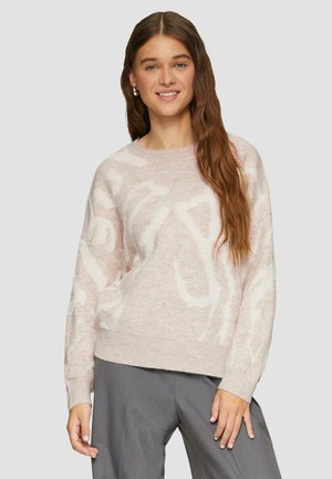 QS JACQUARD - Jumper - helles beige