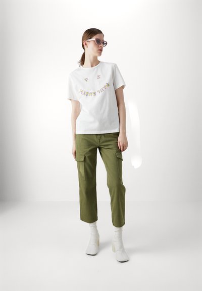 PS Paul Smith WOMENS FLORAL HAPPY - T-shirt print - white