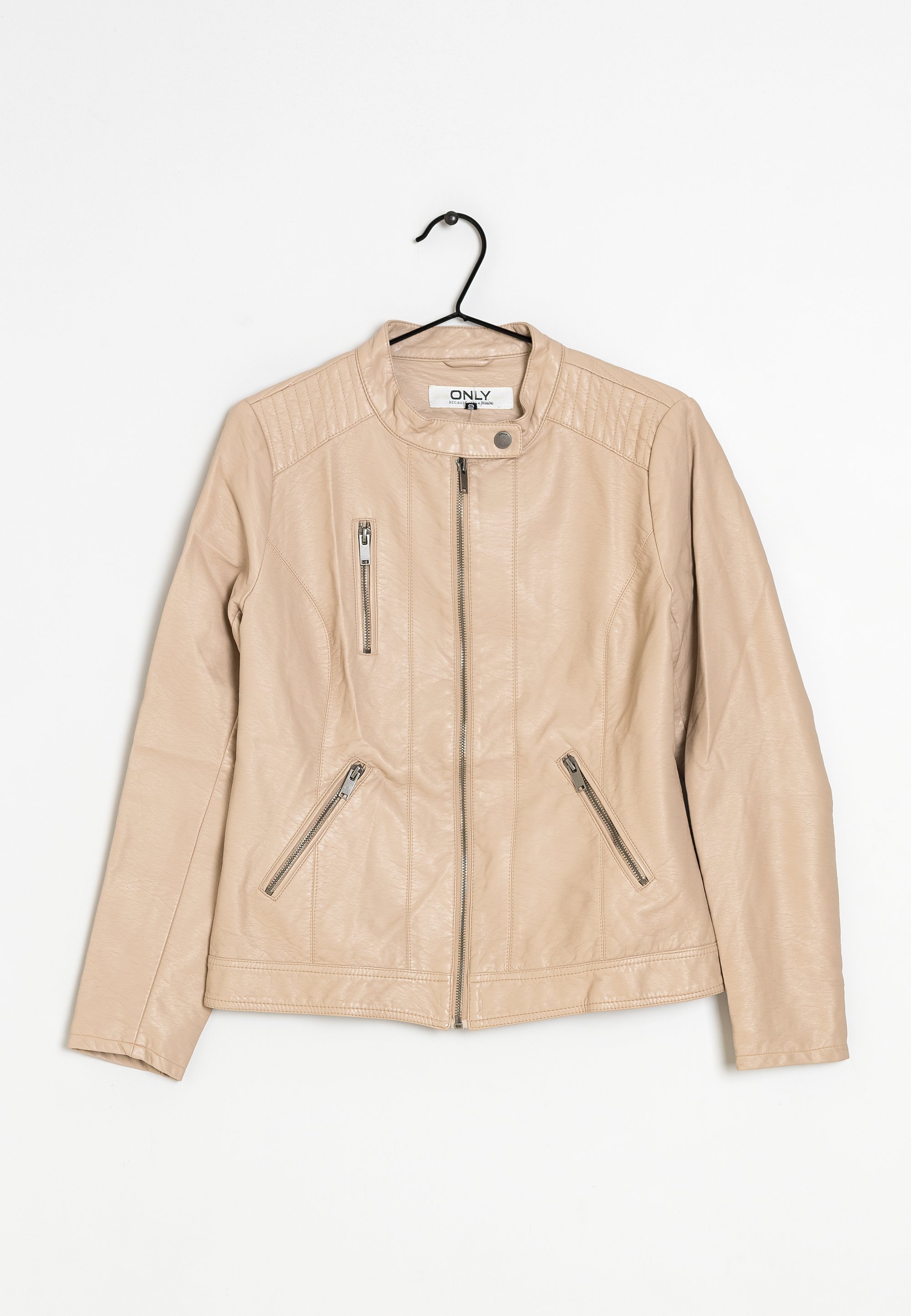 Fell Beige Lederimitat Jacke Only Kunstlederjacke Only Lederjacke