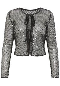 PCRISSI REVERSIBLE CARDIGAN - Casaco de malha - black/silver