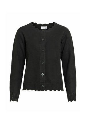 VILA, KNITTED CARDIGAN VINIKOLINA BUTTONED - Gilet - black beauty