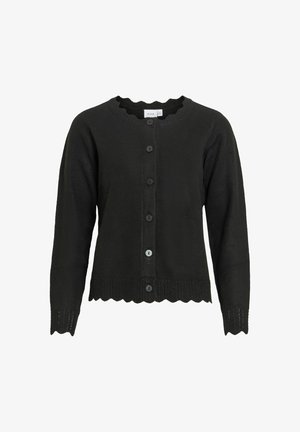 VILA, KNITTED CARDIGAN VINIKOLINA BUTTONED - Gilet - black beauty