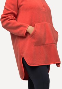 Ulla Popken TEDDY HOODED NECK - Felpa in pile - light red