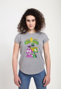 Henry Tiger POWER RANGERS MIGHTY MORPHIN POWER COUPLE - T-shirts print - melange grey