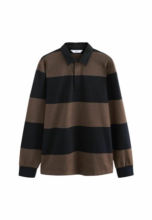 RUGBY - Poloshirt - neutra marll black stripe