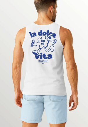 BACKPRINT STATEMENT LA DOLCE VITA COMICSTYLE - Top - blau/weiß