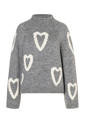SOFTER HERZ-KUSCHEL - Strickpullover - warm grey melange