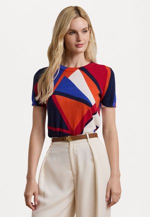 Lauren Ralph Lauren EYELAH SHORT SLEEVE - Print T-shirt - blue/multi-colored