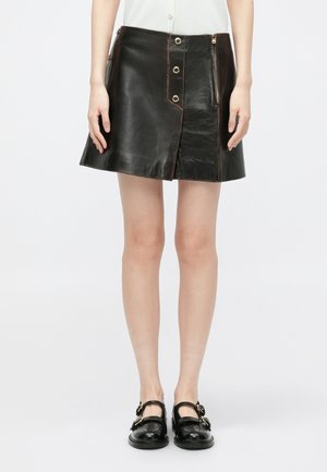 SKIRT CLEM MATCHING - Δερμάτινη φούστα - marron