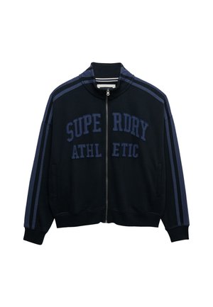 Superdry & Co, SUPERDRY ATHLETIC ESSENTIALS APPLIQUE LOOSE ZIP TRACK TOP... - Felpa con zip - eclipse navy