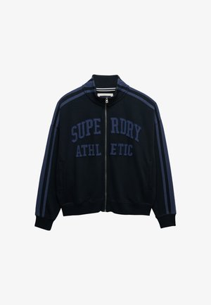 Superdry & Co, SUPERDRY ATHLETIC ESSENTIALS APPLIQUE LOOSE ZIP TRACK TOP... - Felpa con zip - eclipse navy