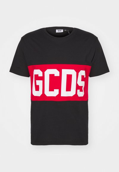 GCDS BAND LOGO REGULAR - Apdrukāts T-krekls - black