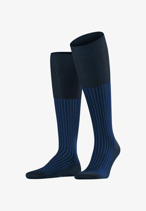 FALKE, OXFORD STRIPE - Knæstrømper - space blue
