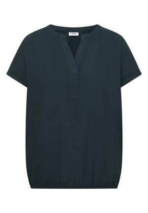 Cecil, KURZARM BLUSE MIT SPLIT NECK - Bluse - deep petrol blue
