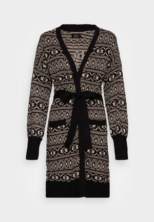 ONLSIGRUN BELT CARDIGAN - Strickjacke - black/humus