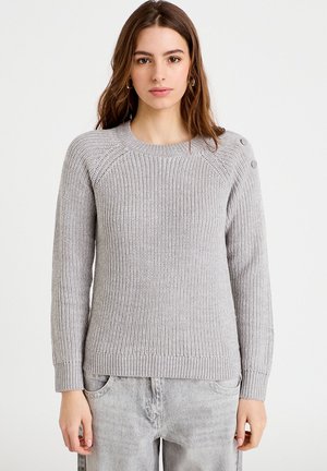 MIT LANGEN ÄRMELN - Strickpullover - gris clair