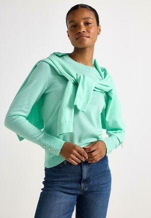 Striktrøje - turqoise