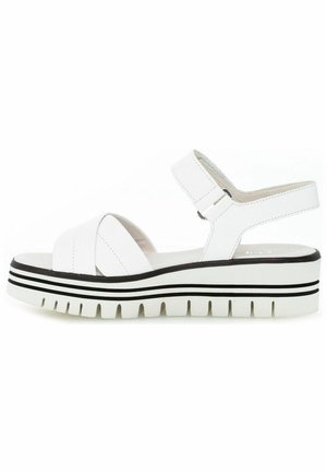 Sandalen met plateauzool - weiss