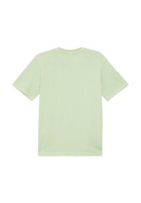 Lichtgroen t-shirt met korte mouwen van zacht katoen, met een klassieke ronde hals en een eenvoudig, naadloos achterdesign.