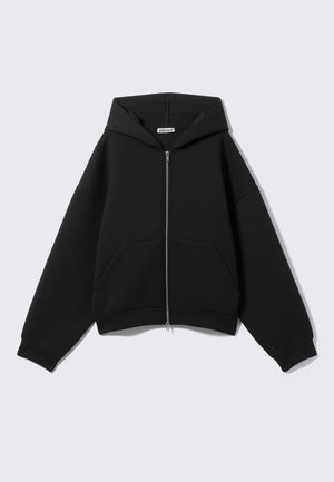 Weekday OVERSIZED SCUBA ZIP HOODIE - Majica s kapuljačom i patentnim zatvaračem - black