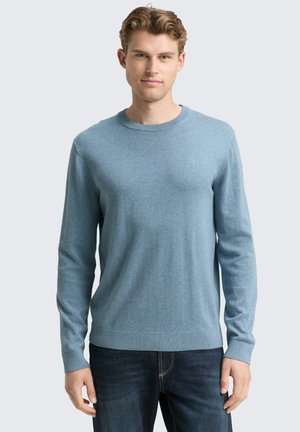 BASIC CREWNECK - Strickpullover - faded blue melange