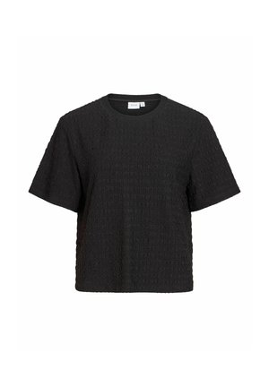 VILA, SHORT SLEEVED TOP VIMONERA ROUND NECK - T-shirt basique - black beauty